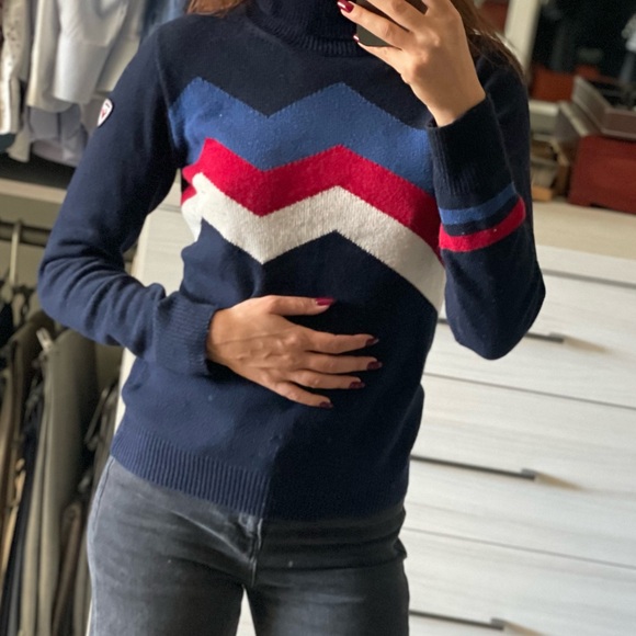 Rossignol Multicolor Chevron Turtleneck Sweater - Picture 1 of 3